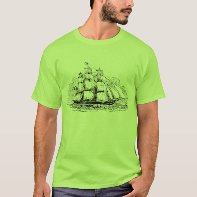Camiseta Navio de navigação do vintage (Frente)