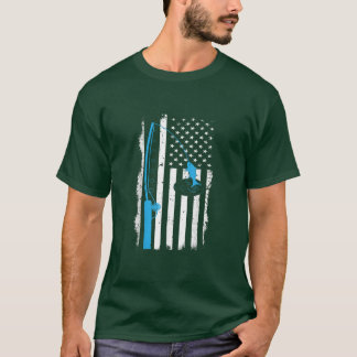 Camiseta Navio de pesca de pavilhão americano Retro US Flag