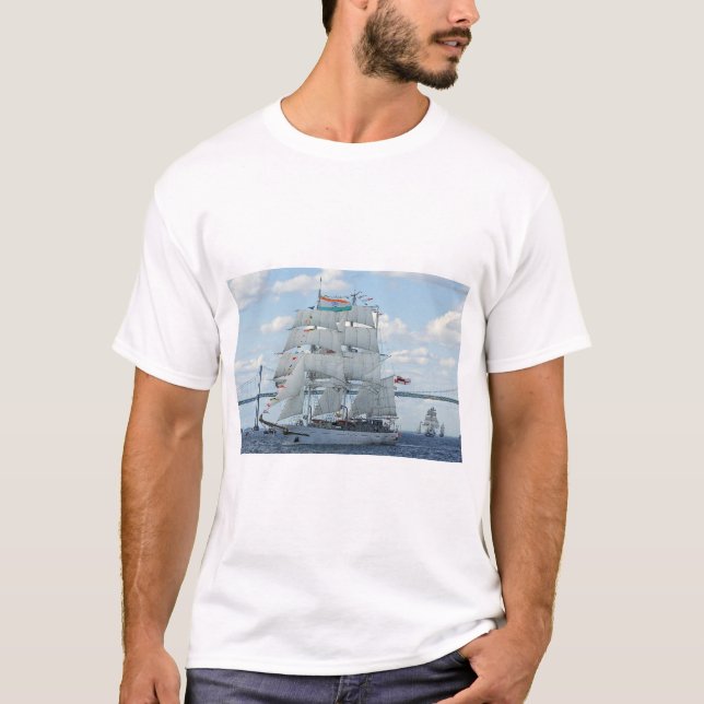 Camiseta Navio de treino de Marinho indiano Tarangini (Frente)