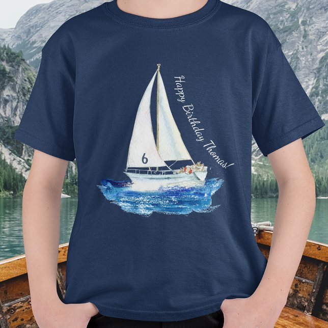 Camiseta Navio de vela personalizado do oceano aniversário  (Criador carregado)