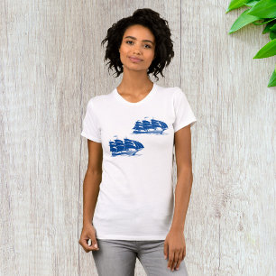Camiseta Navio de Velas Antigo Clipper Náutico Oceano