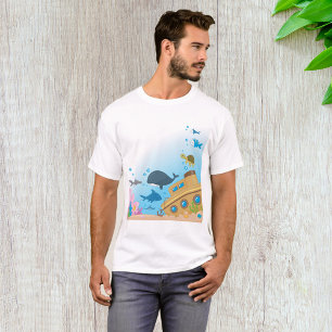 Camiseta Navio E Peixe Suspenso