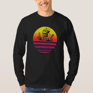 Camiseta Navio Longo Viking Vintage Retro Celta Nórdico Nór