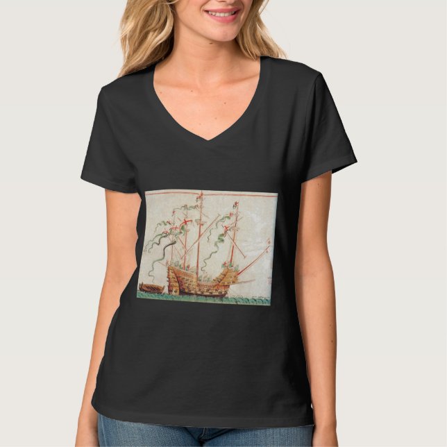 Camiseta Navio Medieval Naval (Frente)
