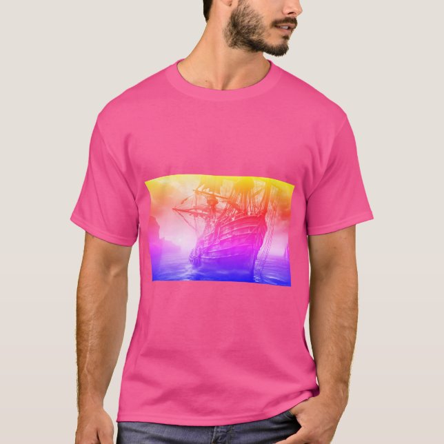 Camiseta Navio mítico (estilo arco-íris) (Frente)