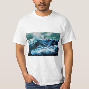 Camiseta Navio no mar em tempestade