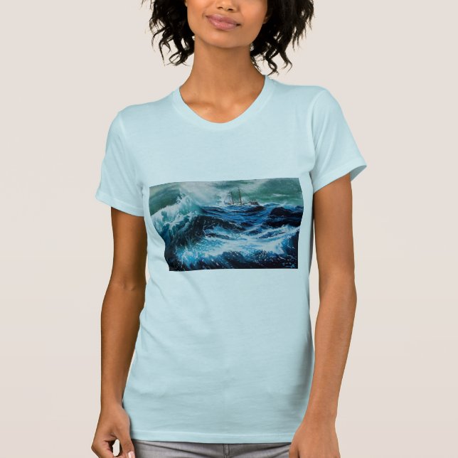 Camiseta Navio no mar em tempestade (Frente)