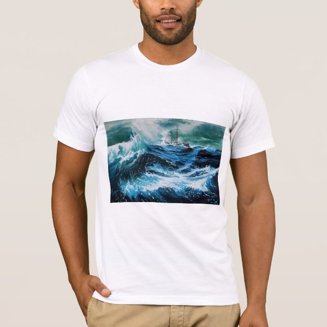 Camiseta Navio no mar em tempestade (Frente)