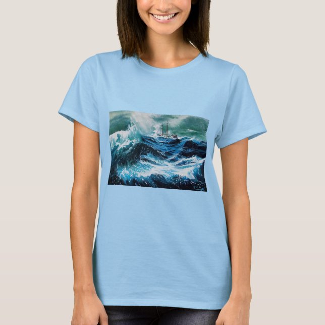 Camiseta Navio no Mar na Tempestade (Frente)