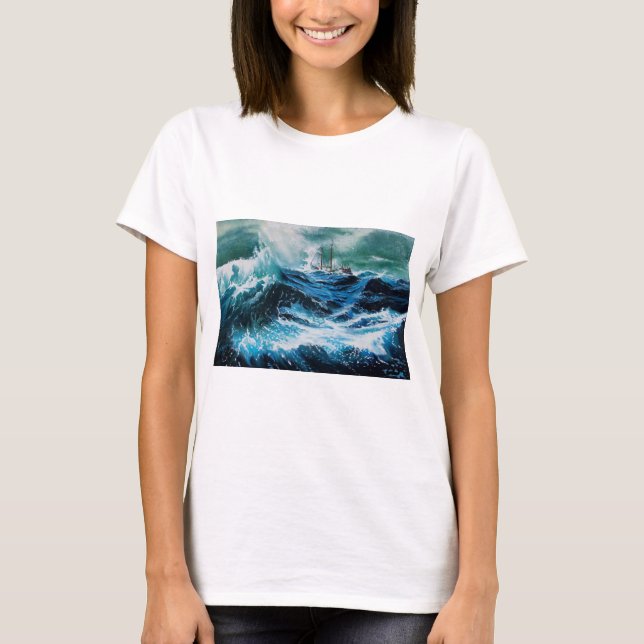 Camiseta Navio no Mar na Tempestade (Frente)