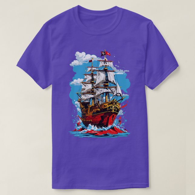 Camiseta Navio pirata 2 (Frente do Design)