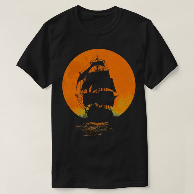 Camiseta Navio pirata Clássico TSirt (Frente do Design)
