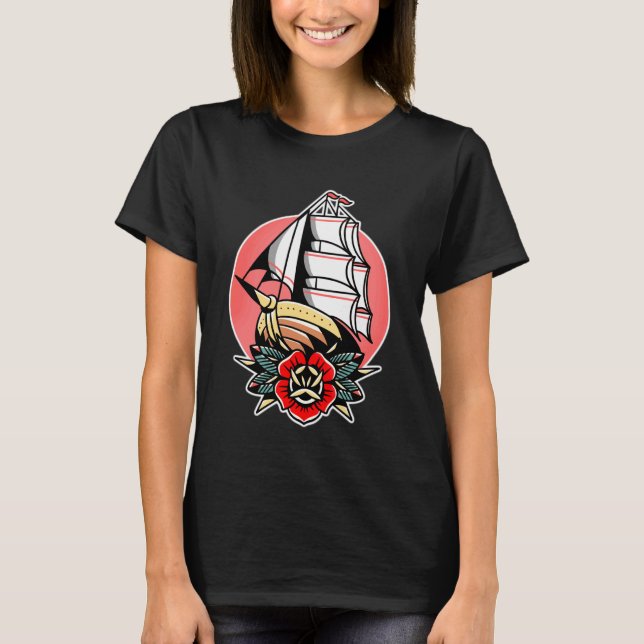 Camiseta Navio Pirata de Barco à Vela (Frente)