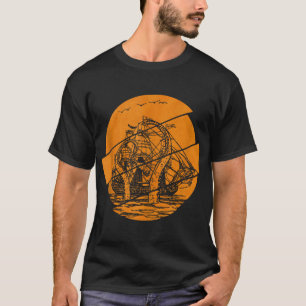 Camiseta Navio Pirata Kraken Gigante Octopus Ocean Monster