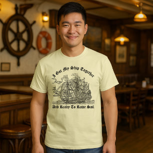 Camiseta Navio Pirata Vintage