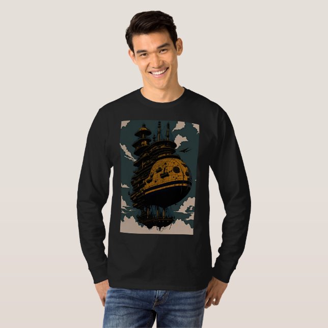 Camiseta Navio SteamPunk (Frente Completa)