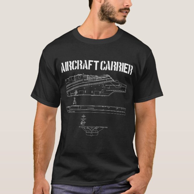 Camiseta Navio Transportador de Marinho Esquemático (Frente)