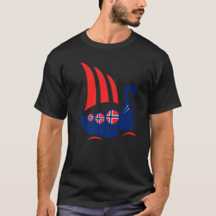 Camiseta Navio Viking Noruega Bandeira Norueguesa Barco Dra