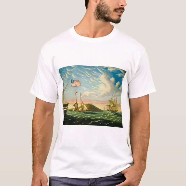 Camiseta Navios Clipper Porto de Boston 1800s (Frente)