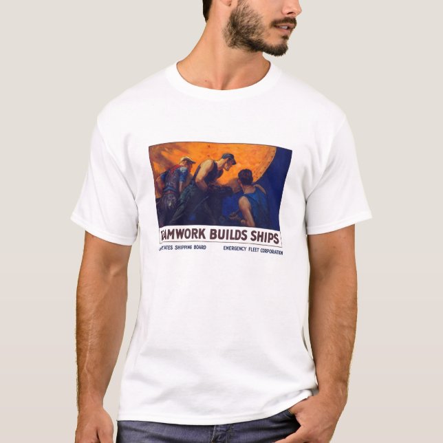 Camiseta Navios das construções dos trabalhos em equipe -- (Frente)
