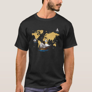 Camiseta Navios de Viagem Cartografia País Mundial M