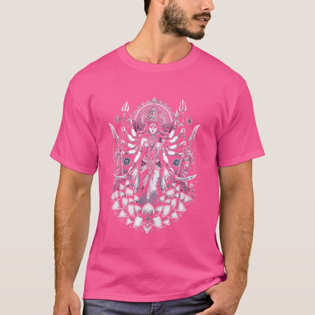 Camiseta Navratri E Dussehra Deusa Durga Puja Hindu Fes (Frente)