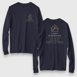 Camiseta Navy Blue Gold Contractor Home Repair Work