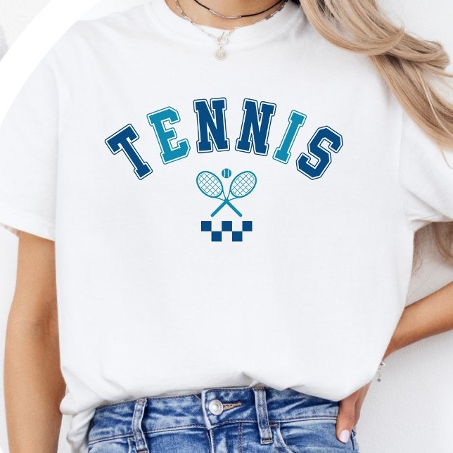 Camiseta Navy Blue Tennis Minimalist (Criador carregado)