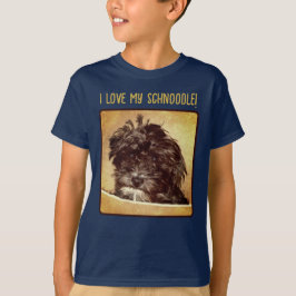 Camiseta Navy para menino de cachorro Schnoodle