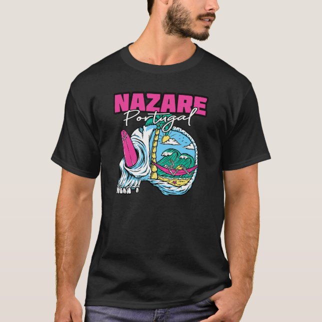 Camiseta Nazare Surfer I Portugal Retro I Surfing I Nazare  (Frente)
