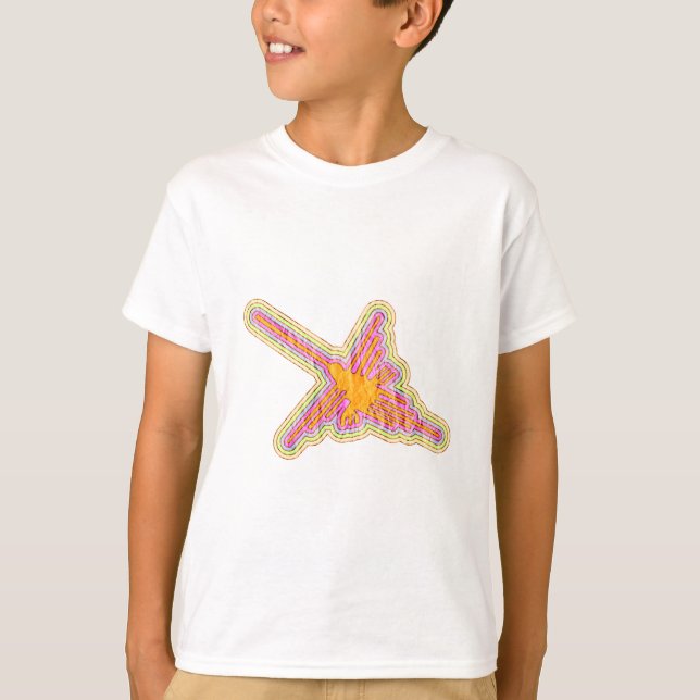 Camiseta Nazca Lines Hummingbird com efeito de papel rugoso (Frente)