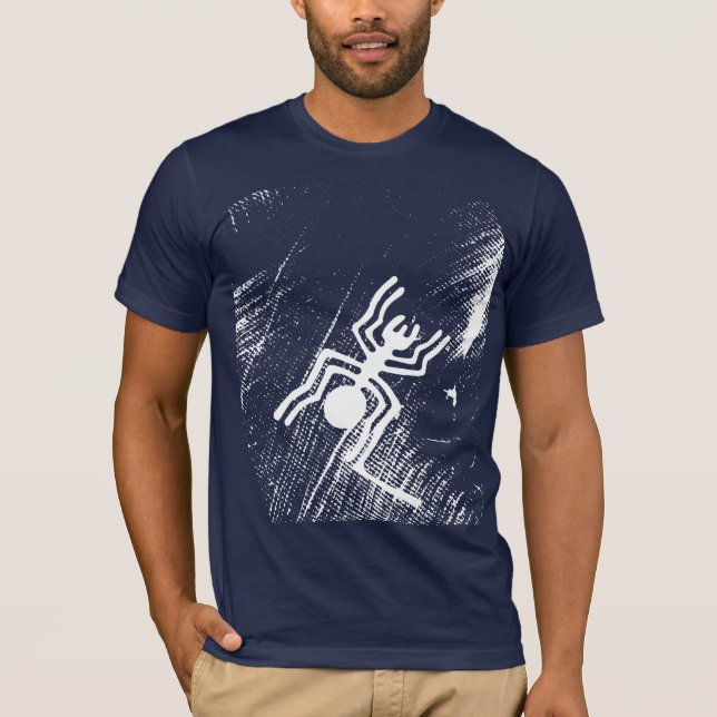 Camiseta Nazca Spider Lines Antiga Aranha Branca (Frente)