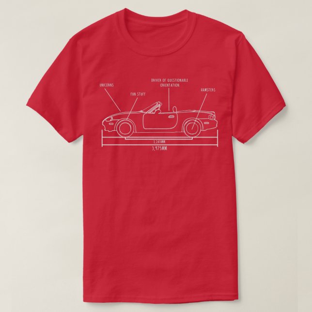 Camiseta NB Miata Blueprint (Frente do Design)