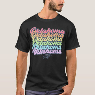 Camiseta NBA Oklahoma Cityhunder Pastel Rainbow Pride Stack