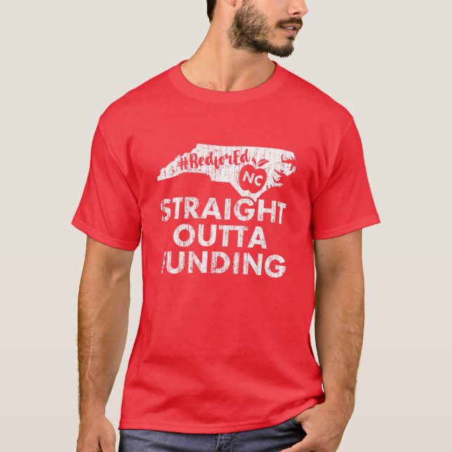 Camiseta NC Red for Ed - Greve de Professores da Carolina d (Frente)