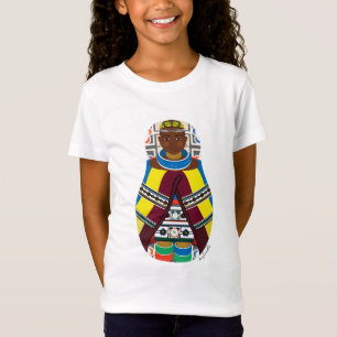 Camiseta Ndebele sul - t-shirt das meninas de Matryoshka do