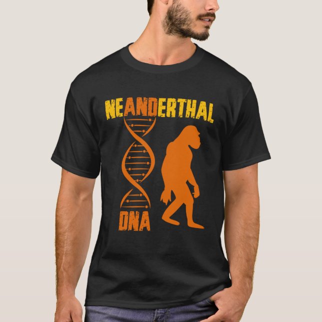 Camiseta Neandertal Primato Cavemen DNA Genetics Paleoanth (Frente)
