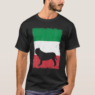 Camiseta Neapolitan Mastiff Dog Itália Bandeira Itália