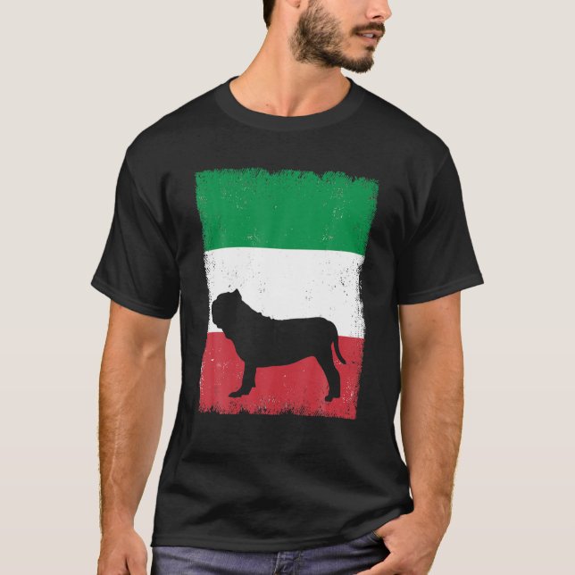 Camiseta Neapolitan Mastiff Dog Itália Bandeira Itália (Frente)