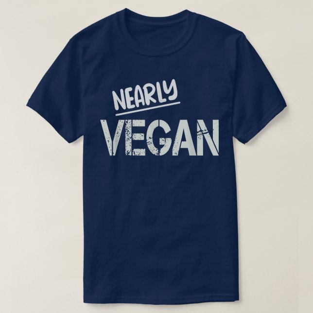 Camiseta Nearly Vegan Vegetarian Veggie Meat Free  (Frente do Design)
