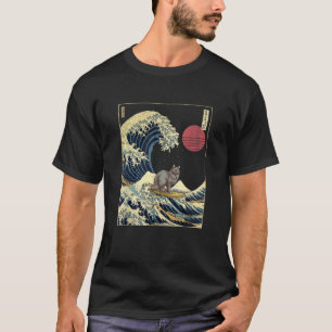 Camiseta Nebelung Cat Japonês Kanagawa Ontem Surf Engraçado