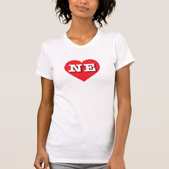 Camiseta Nebraska Red Heart - Eu amo NE (Frente)