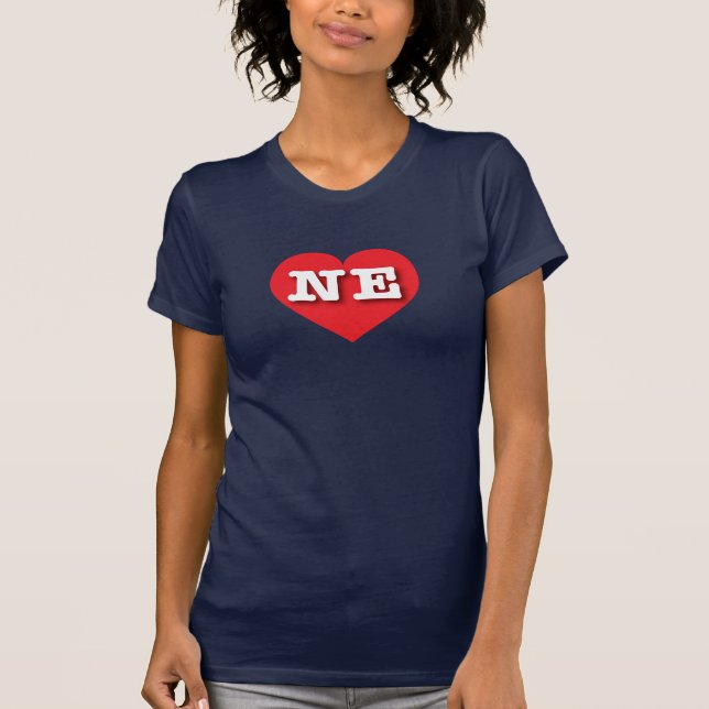 Camiseta Nebraska Red Heart - Eu amo NE (Frente)