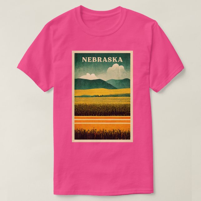 Camiseta Nebraska Retro Viagem (Frente do Design)