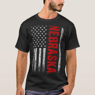 Camiseta Nebraska Vintage Eua Flag Retro For Men Wo