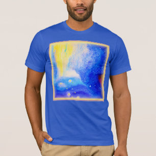 Camiseta Nebula é azul, amarelo e branco leitoso. Comprar A