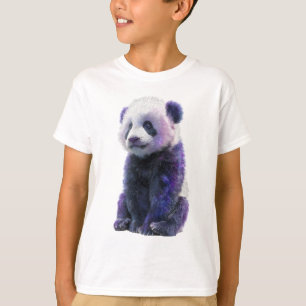 Camiseta Nebulosa da Galáxia Roxa Filhotes de Panda Gigante