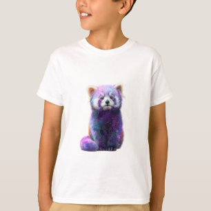 Camiseta Nebulosa Galáctica Panda Vermelho Criança