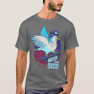Camiseta necessidade de papagaio azul-semente