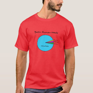 Camiseta Necessidades básicas engraçadas do ser humano para